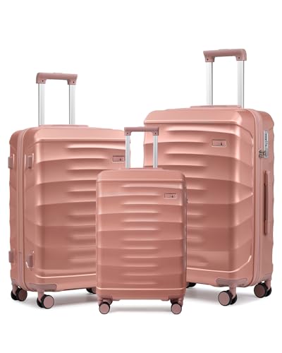 Sea choice Hartschalen Koffer Trolley ABS Leicht Gepäckset Reisekoffer 3 Teilig Handgepäck Sets mit TSA Schloss und 4 Rollen YKK Reißverschluss, M/L/XL, 55/67/76cm von Sea choice