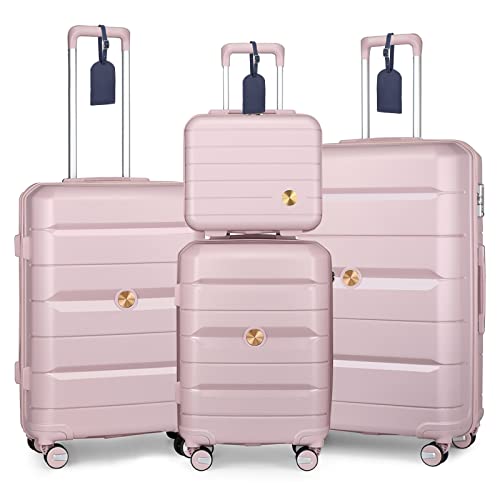 Sea choice Kofferset Handgepäck Hartschalen Trolley Koffer mit Beautycase Leichtgewicht Polypropylene Reisekoffer Sets mit TSA Schloss 4 Doppel-Rollen von Sea choice