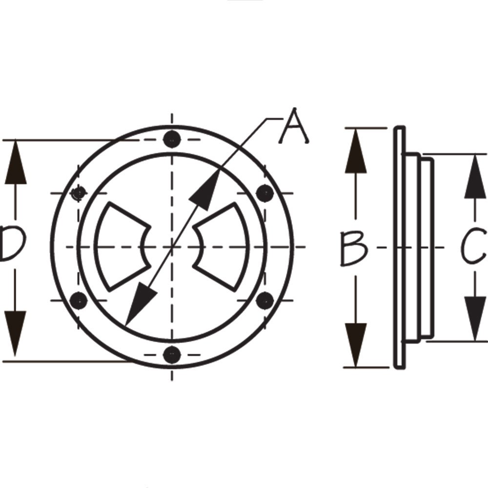 Sea-dog Line Line Smooth Quarter-turn Deck Plate With Internal Collar Schwarz 15.5 cm von Sea-dog Line