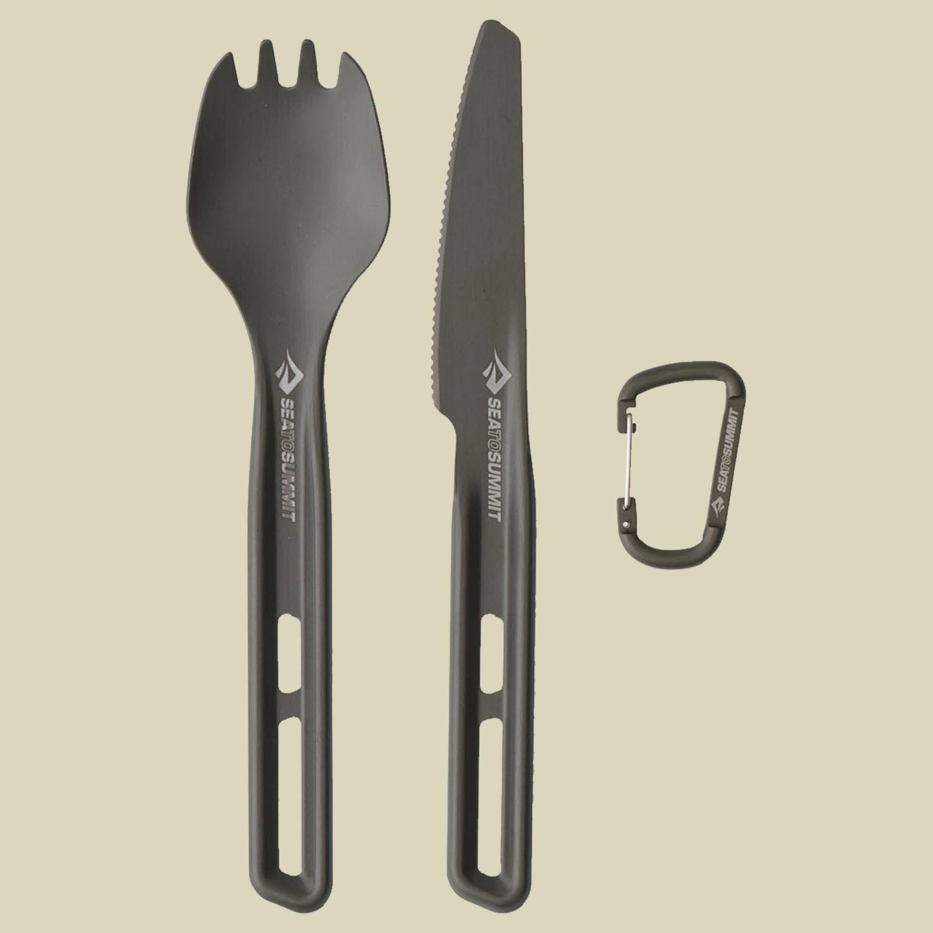 Frontier UL Cutlery Set - [2 Piece] Spork and Knife grau - aluminium hard anodised grey von Sea to Summit