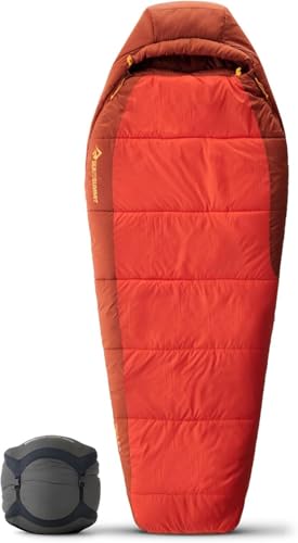 SEA TO SUMMIT - Hamelin Damenschlafsack Kunstfaser Long (–9 °C) - Konturiert - Free-Flow-Reißverschluss - Revive Loft-Isolierung - RCS-Recyclingmaterialien - Camping & Wanderungen - Orange - 2.290 g von Sea to Summit