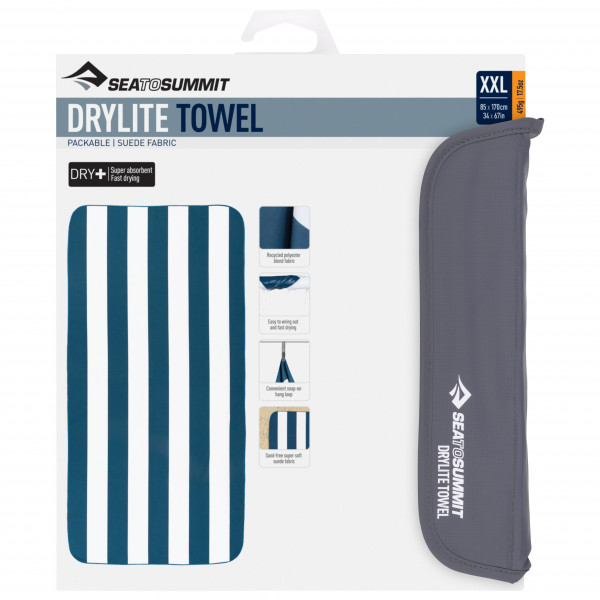 Sea to Summit - DryLite Towel - Mikrofaserhandtuch Gr 170 x 78 cm - XXL blau von Sea to Summit