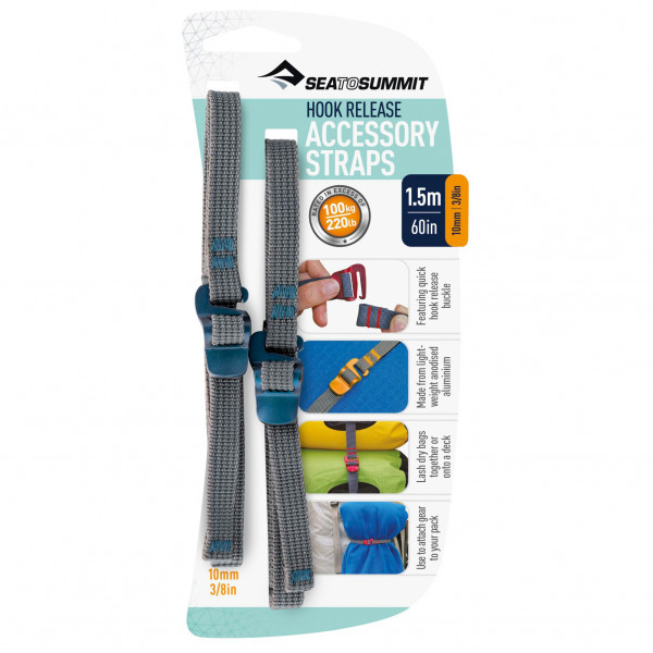 Sea to Summit - Tie Down Accessory Strap with Hook Gr 10 mm - 1 m;10 mm - 1,5 m;10 mm - 2 m;20 mm - 1 m;20 mm - 1,5 m;20 mm - 2 m blau von Sea to Summit