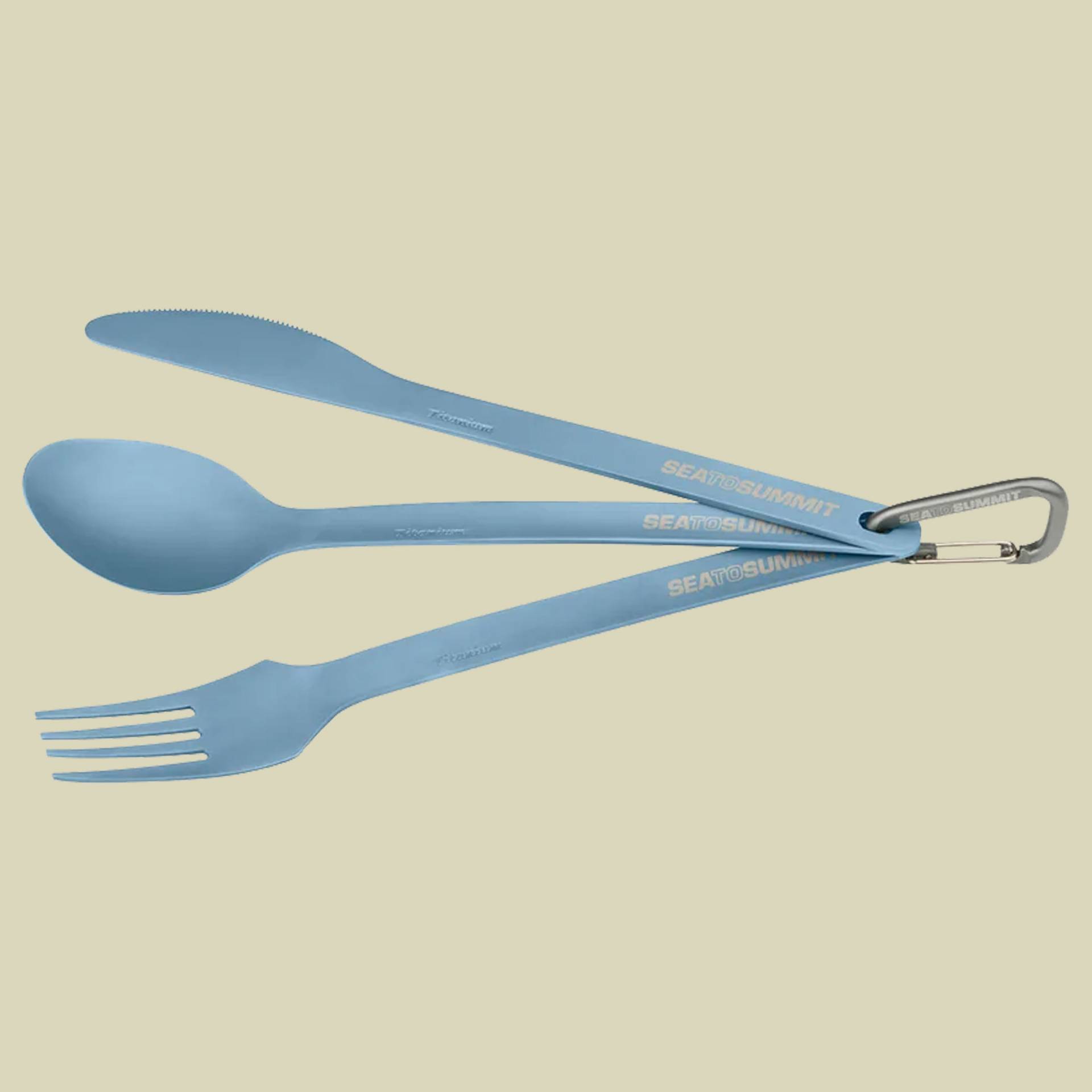 Titanium Cutlery Set (3-teilig) Gabel, Löffel und Messer Farbe blue anodised von Sea to Summit