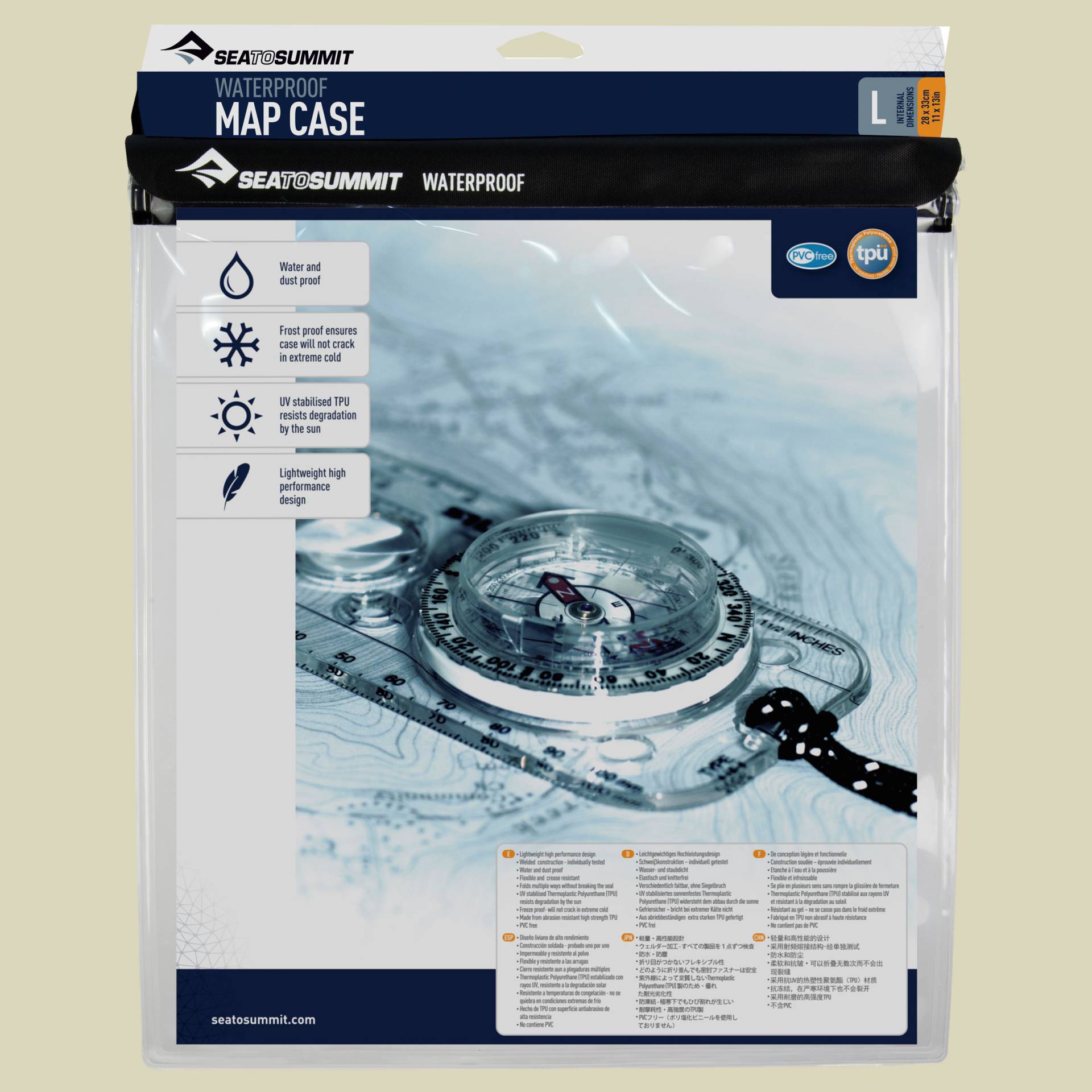 Waterproof Map Case Größe L Farbe clear von Sea to Summit