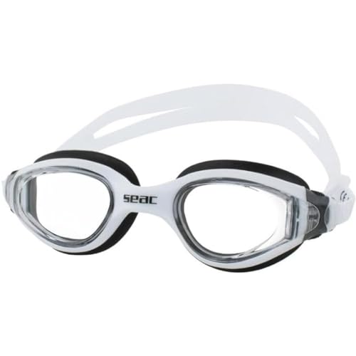 Seac Rhythmo Schwimmbrille für Schwimmbad und Meer, Unisex, Erwachsene, Schwarz/Weiß, Einheitsgröße von Seac