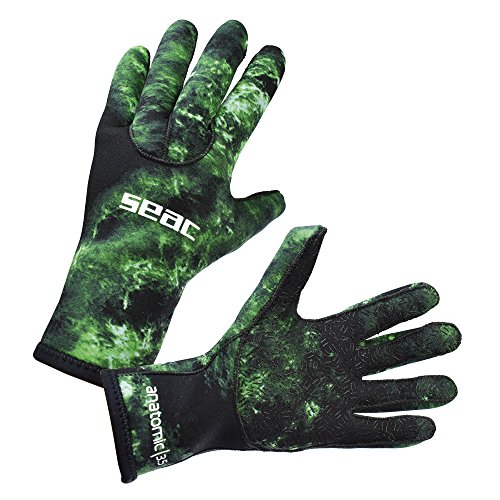 Seac Anatomic Camo Gloves, Tauchhandschuhe aus 3,5mm-Neoprene für Freitauchen und Unterwasserjagd in Tarnfarben von Seac