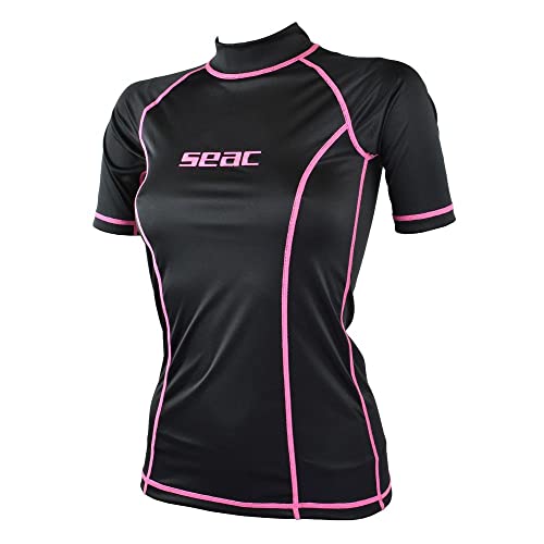 Seac T-Sun Short Lady, Rash Guard zum Schwimmen, Surfen, Tauchen, UV-Schutz, schwarz, XL von Seac