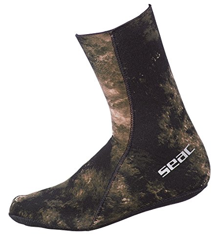 Seac Anatomic Camo Socks, 3,5 mm dicke Neopren-Socken, thermische Socken in Tarnfarbe für Unterwasser-Speerfischen von Seac