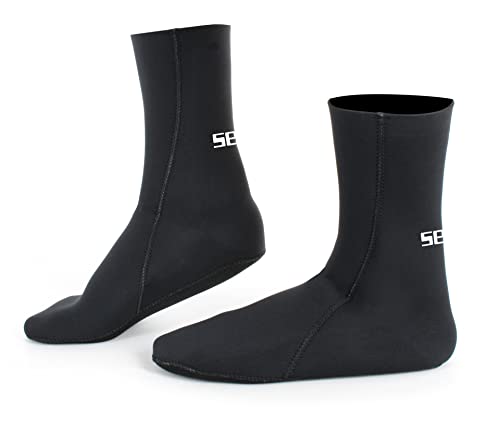 Seac Unisex-Erwachsene Standard 2.5 mm Neopren Tauchsocken, Schwarz, XXL von Seac