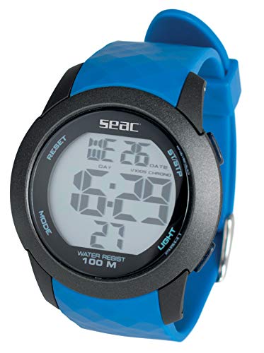 SEAC Chronos Digitale Armbanduhr, wasserdicht, 100 m, Unisex, für Erwachsene, Unisex, 1470004160000A, blau, Standard von Seac