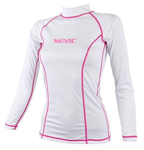 Seac T-Sun Long für Damen, schützendes Rash Guard-Tauchshirt zum Schnorcheln und Schwimmen mit Sonnenschutz, Weiß, L von Seac