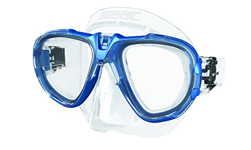 Seac Fox, Tauch- und Schnorchelmaske für Erwachsene, mit Maskenbox, professionelle Qualität, optische Gläser für kurzsichtige Taucher nachrüstbar von Seac