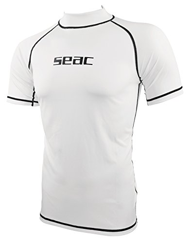 Seac T-Sun Short Man, Rash Guard for Swimming, Surfing, Diving, UV protection, white, XS von Seac