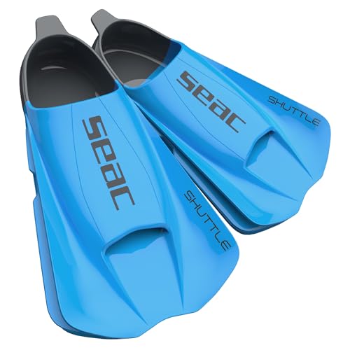 SEAC Unisex-Adult Shuttle Flex Kurze Schwimmflossen aus 100% Silikon, hell blau, 36/37 von Seac