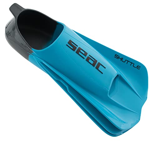 SEAC Unisex-Adult Shuttle Flex Kurze Schwimmflossen aus 100% Silikon, hell blau, 43/44 von Seac