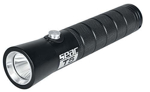 Seac Unisex-Adult T5 Tauchlampe 500 Lumen, 1 LED CREE XPG2, Aufladbare Li-Ion Batterie, 300gr, schwarz, Standard von Seac
