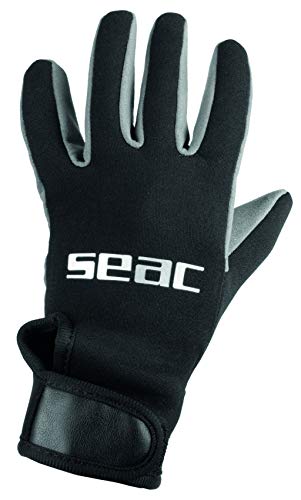 Seac Unisex-Erwachsene Amara Comfort 1,5 mm Neopren-Tauchhandschuhe für Tauchgänge und Freitauchen, Schwarz, L von Seac