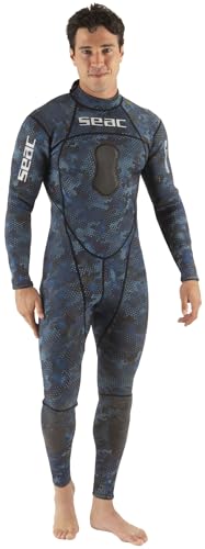 SEAC Blue Sea, einteiliger Tauchanzug, 1,5 mm, Herren, camo Blue, L von Seac