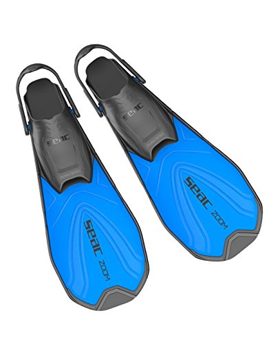Seac Unisex-Adult Zoom Kurze Schwimm-und Schnorchelflossen für Erwachsene und Kinder, blau, 39-41 von Seac