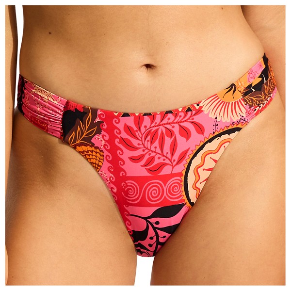 Seafolly - Women's Atlantis High Leg Ruched Side Pant - Bikini-Bottom Gr 42 orange von Seafolly
