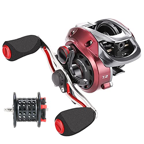 Seaknight RED Fox Baitcasting Angelrolle Süßwasser Ultraleicht 10+1 Geschirmte Kugellager 7,2:1/8,1:1 Hoch Geschwindigkeits Spincasting Rollen Karpfen Mikro Zentrifugal Bremssystem Max 6KG/13.2LB von Seaknight