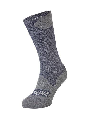 Sealskinz Unisex Allwetter Wasserdichte Socken – Mittellang, Blau, L von SealSkinz