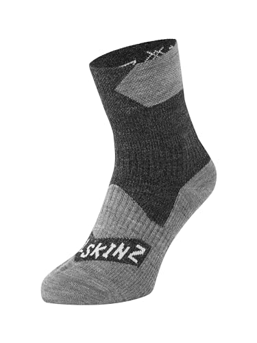 Sealskinz Unisex Allwetter Wasserdichte Socken – Knöchellang, Schwarz, L, Black/Grey Marl von SealSkinz