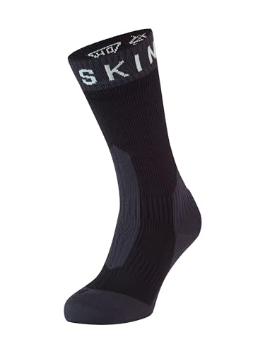 Sealskinz Unisex Extrem Kaltes Wasser Wasserdichte Socken – Mittellang, Schwarz/Grau/Weiß, M von SealSkinz