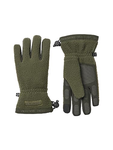 Sealskinz Hoveton Handschuhe aus Sherpa-Fleece, wasserdicht, für kalte Witterung, olivgrün, Größe L von SealSkinz