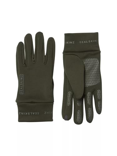 SEALSKINZ Acle Nano-Fleece-Handschuhe, wasserabweisend | Olivgrün, Größe M | Outdoor-Handschuhe für Herren von SealSkinz