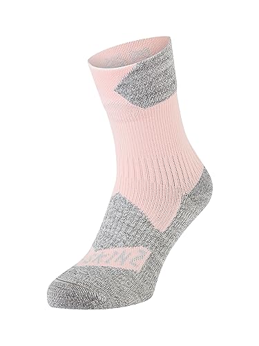 SEALSKINZ Bircham Allwetter-Socken, wasserdicht, rosa-graumeliert, Größe M von SealSkinz