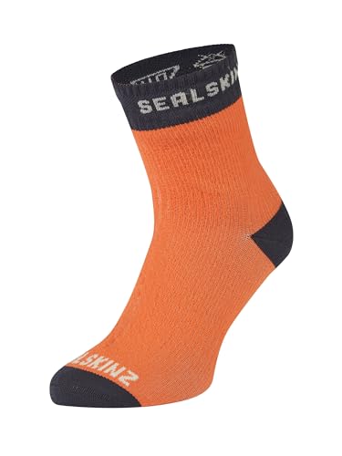 SEALSKINZ Knöchellange wasserdichte Unisex-Socken von Wretham für warmes Wetter, Knöchellang, Orange, S von SealSkinz