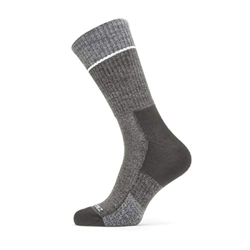 SEALSKINZ Solo Nicht Wasserdichte Schnell Trocknende Socken – Mittellang, Schwarz/Grau, L von SealSkinz