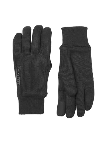 SEALSKINZ Winddichter Allwetter Strickhandschuh – Schwarz, M von SealSkinz