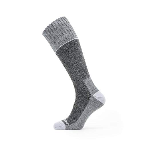 SEALSKINZ Solo Nicht Wasserdichte Schnell Trocknende Socken – Knielang, Grau, S von SealSkinz