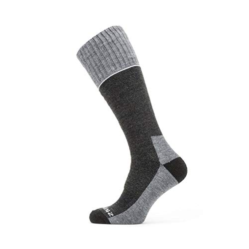 SEALSKINZ Solo Nicht Wasserdichte Schnell Trocknende Socken – Knielang, Schwarz/Grau, S von SealSkinz