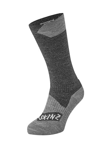 Sealskinz Unisex Allwetter Wasserdichte Socken – Mittellang, Schwarz, L von SealSkinz