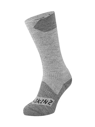 Sealskinz Unisex Allwetter Wasserdichte Socken – Mittellang, Grau, XL von SealSkinz