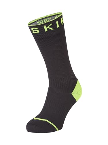 SealSkinz Unisex Cold Weather Mid Unisex Socken, Schwarz/gelb, L EU von SealSkinz