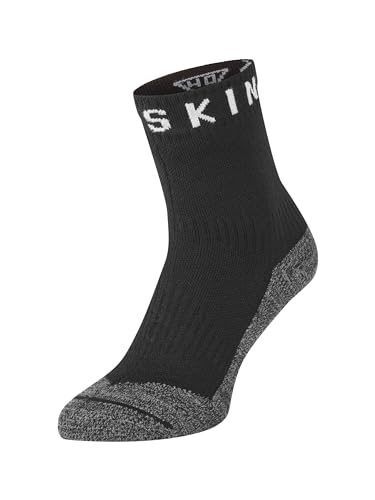 Sealskinz Unisex Wasserdichte Soft Touch Socken – Knöchellang, für warme Temperaturen geeignet, Schwarz/Grau/Weiß, M von SealSkinz