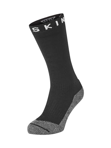 Sealskinz Unisex Wasserdichte Soft Touch Socken – Mittellang, für warme Temperaturen geeignet, Schwarz/Grau/Weiß, M von SealSkinz