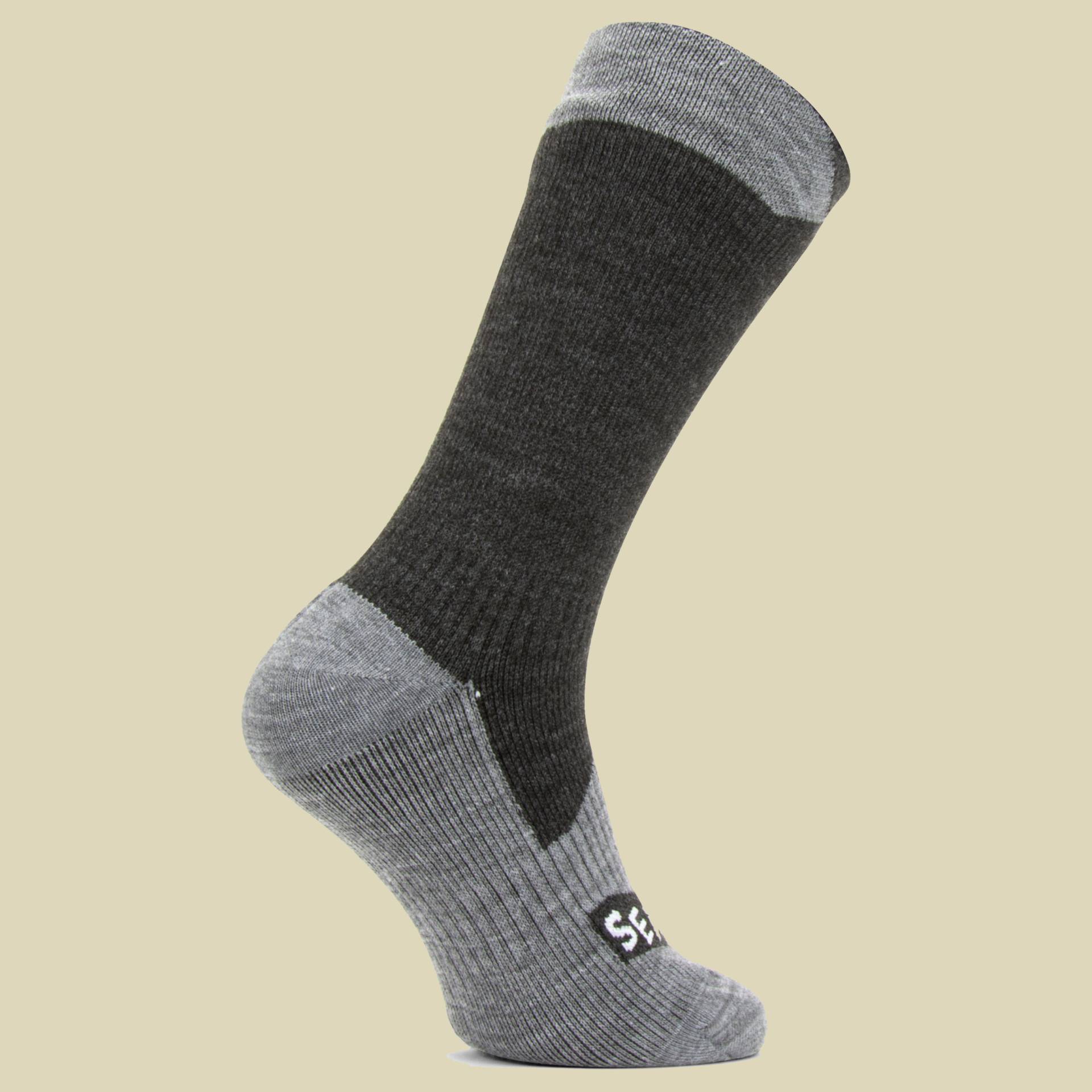 Sealskinz Waterproof All Weather Mid Length Sock wasserdichte Socken Größe S (36-38) black/grey marl von SealSkinz