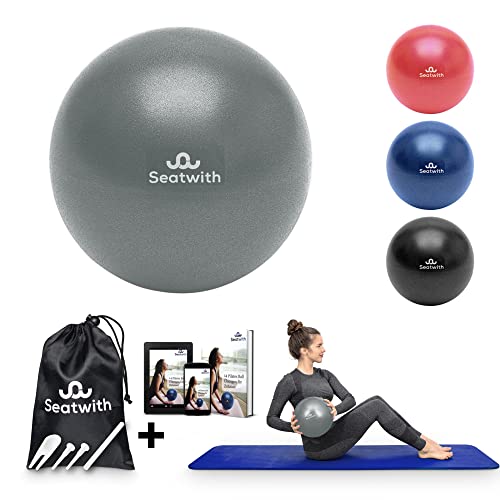 Seatwith Yoga und Pilates-Ball 23cm - Komplett Set mit Transportbeutel + E-Book PDF Übungen - Optimal Fitnessball für Anfänger und Fortgeschrittene - Extrem Leichter Gymnastikball Klein von Seatwith