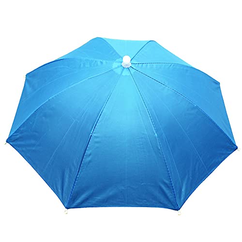 Seawang Tragbar Angelschirm Hut Faltbar Regenschirmhut Outdoor Regenschirm Kopf Sonnenschutz wasserdichte Camping Kopfbedeckung Anti-Regen Anti-UV (Blau) von Seawang