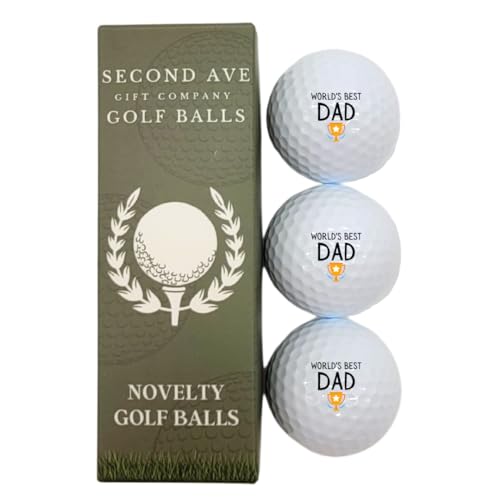 Second Ave Golfbälle "World's Best Dad" Vatertag Weihnachten Geburtstag Golfer Geschenk 3 Stück von Second Ave Gift Company