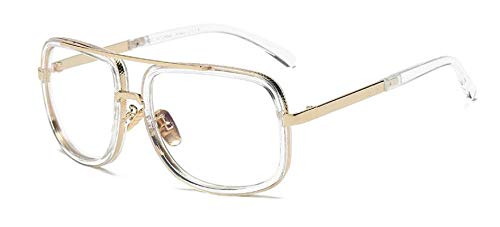 Mode Big Frame Sonnenbrille Männer Square Fashion Brille Für Frauen Hochwertige Retro Sonnenbrille Vintage Clear von Secuos