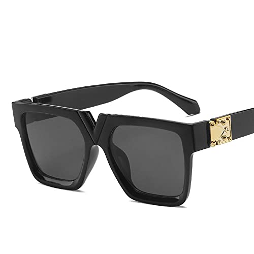 Secuos Mode Frauen Unisex Quadratische Sonnenbrille Neue Männer Fashion Style Sonnenbrille Damen Oversized Big Frame Brillen Schwarz Leopard Uv400 Schwarz von Secuos