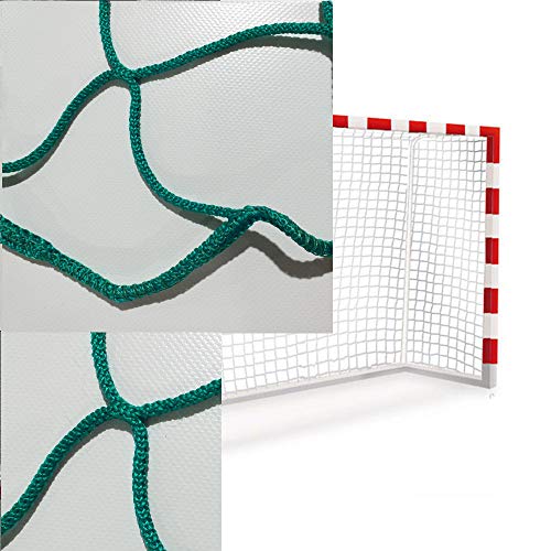 Sedion 1 Paar Handball-Netze und Futsal-Tore in Blau, Grün, Rot oder Schwarz, 3 x 2 m, aus Polypropylen, 3 mm, Profi-Qualität (Grün) von Sedion