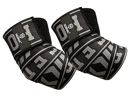 Sedroc Pro Ellenbogenbandagen für Gewichtheben, Powerlifting, Bankdrücken, Fitnessbänder für Herren, 1 Paar, Größe L (152,4 cm) von Sedroc